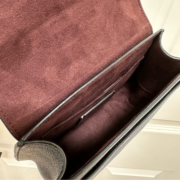 Coach Remi Saddle Bag Midnight Pebble Leather Daisy Appliqué - Picture 15 of 16